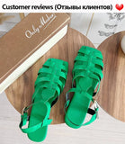 Onlymaker Brand Women's Flat Sandals Summer Casual Soft Genuine Leather Summer Roman Female Big Size Fashion