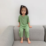 Years Solid Color Baby Clothes Set Summer Modal Newborn Baby Boys Girls Clothes 2PCS Baby Pajamas Unisex Kids Clothing