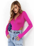 Explosion Women's Long-Sleeved Sleeves-In-Joining Zip-Up Hottie Top