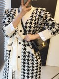 Women Knitted Long Cardigan Coat Sweater Women Korean Fashion V-Neck Casual Ladies Winter New Arrival Knitwear