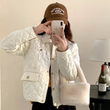 Small Fragrant Wind Short Down Jacket Female In 2024 Winter New Diamond Gold Buckle Warm Small Lapel Coat Tide-Outfit