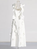 Temperament Famous Wind Dress Woman 2025 Spring New Fashion Wood Ear Splicing Design Sleeveless Dress