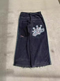 Zingj Hiphop New Spring Hip-Hop Style Straight Jeans With Loose Broad Legs 211-1-Outfit