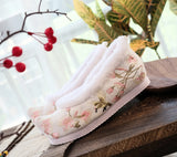 Zingj Shoes Hanfu Shoes Ancient Style Female Embroidered Cloth Shoes Inside The Raised Head Ancient Costume Shoes Cloth Shoes