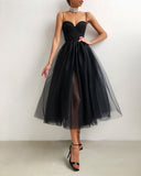 Summer Trendy Women Off Shoulder Strapless Sheer Mesh Sleeveless Female Wedding Wear Robes Black Long
