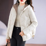 Cotton-Padded Clothes Women Short Style 2024 New Bright Face Fashion Foreign Style Show Thin Thin Hooded Cotton-Padded Jacket Women Cotton-Padded Jacket Coat-Outfit