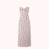 White Hearts Printed Underwired Strap Midi Dress- Outfit