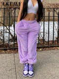 Sweatpants Women for Pants Baggy Sports Pants High Waist Casual Female Trousers Sweatpants Fleece Fashion Streetwear