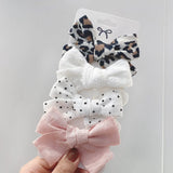 2021 New Sweet Leopard Printed Hair Clips For Cute Girls Bowknot Barrettes Safty Hairpin Headwear Kids Hair