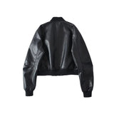 New Women's Retro Locomotive Leather Loose Casual Imitation Leather Bomber Jacket
