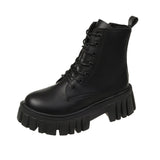 Women 2025 New British Wind Side Zip Women's Ankle Boots Fashion Thick Thick Round Head Martin Boots