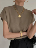 Designed Women Knit T Shirt Loose Short Sleeve Summer Pullover Korean Style Tees Fashion OL Elegant Female Tops