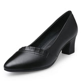 Head Shallow Mouth Mother Shoes Soft Sole Leather Shoes In The Elderly Heel Single Shoes Spring And Autumn Women's Shoes Work