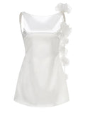Fashion French Dress Women 2025 Summer New Elegant Wind Sleeveless Three-Dimensional Flowers Short A