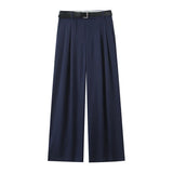 Women's Clothing 2025 New Fashion Comfortable With Belt High-Rise Double-Folded