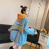 Korean Style Loose Denim Letter Trendy