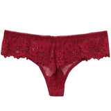 Sexy Panties Women Lace Low-waist Solid Sexy Briefs Embroidery Thong Transparent Hollow out Underwear Female G