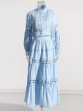 French Retro Style Suit 2025 New Lace Neckline Hollow Bare Waist Solid Dress Two Sets Of Female