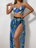 2025 New Split Swimsuit Sexy Bikini Net Dress Three-Piece Swimsuit Female