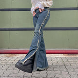 Low-waisted Raw Edge Flared JeansOutfit