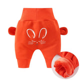 Cute Pants Boys Girl Cartoon High Waist Protection Belly Children Toddler Spring Autumn Winter Newborn Warm Velvet