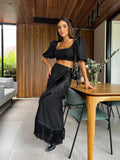 Elegant Two Piece Set for Women 2023 Casual Tassel Retro Women's Clothing Puff Sleeve Short Top Long Skirt Women's