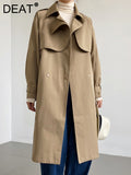 Fashion Women's Trench Coat New Laple Belt Patchwork Double Breasted Thin Khaki Windbreaker Female Tide Autumn 2023