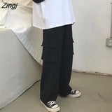 Pants Women Loose Wide-leg Cargo Trousers All-match Streetwear Unisex Leisure Chic Womens Students Ulzzang Fashion