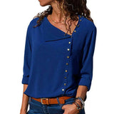 Blouse 2019 Fashion Long Sleeve Women Blouses and Tops Skew Collar Solid Office Shirt Casual Tops Blusas Chemise