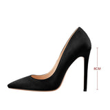 Onlymaker Women's Pointed Toe 8CM High Heel Slip On Stiletto Pumps Large Size Red Black White Pink Basic Chic
