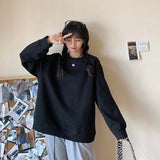 Spring Autumn Woman's Hoodies Oversize Female Loose Cotton Solid Thin Sweatshirts Lady