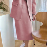 Fan Chic Suitcase Women's New Women's High Waist Half-Sclot Professional Commuting Two-Sleeves In The Spring And Autumn