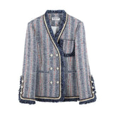 2021 Spring Stripe Plaid Suits Korean Female Coat Loose Retro HK Basic Jackets Women Plus Size Outerwear Coats Za