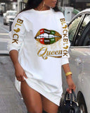Ladies Loungewear Round Neck Poker Letter Print Long Sleeve Women Clothing Street Style Winter Casual