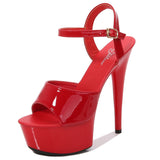 Zingj Artifact Model High Heels Thin Heel Sexy Black Waterproof Table 15Cm Hate Day Superb High Heel Sandals Female