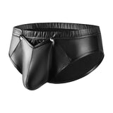 Zingj Men's Close-Fitting Matte Leather Triefs Sexy Open File Lekhoers Size Accurate No