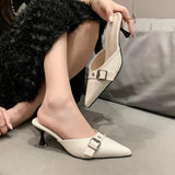New Spring And Summer 2025 Features Pointed French High-Heeled Muller