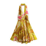 New Summer Print Dress With A Collar And A Bare