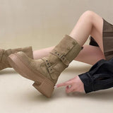 Red Retro Pine Cake Thick Bottom Martin Boots English Wind Legs Fine Women 2025 New Fashion Thin Increase Single