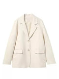 Blazer Woman Coats Female Winter Fashion Jacket Khaki Black Blazers Vintage Casual Chic Tops Long Sleeve Outerwear