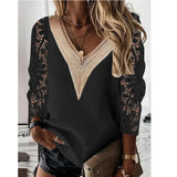 Petal Sleeve Lace Chiffon Blouse Women Fashion Elegant Spring Loose Hollow Shirt 2023 Casual Tops Lady Blusas Mujer