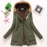 New Winter Padded Coats Women Cotton Wadded Jacket Medium Long Parkas Thick Warm Hooded Quilt Snow Outwear