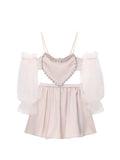 Mini Princess Dress Elegant Puff Sleeve Lace Party Court Prom Short Dresses Sexy Backless Clubwear Mori Girl A-line