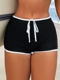 Zingj Bikini Bikini Black And White Contrast Color Depth V Strap Split Swimsuit