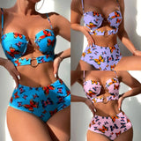 2022 Hard Cup Hollow Hollow Split High-Waist Swimsuit Bikini