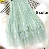 Women Tender Sweet Korean Style Printed Lady Mesh Ins Classy All-match College Elegant Popular Lovely Girls Stylish