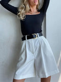 Summer Shorts Cotton High Waist Casual Women's Loose Shorts Zipper Solid Street Streetwear Sports Fashion