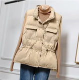Ultra Light Down Vest Women Short Jacket White 90% Duck Down Coat Windproof Lightweight Warm Waistcoat Adjustable