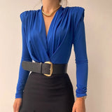 V Neck Brown Bodysuit Women Autumn Long Sleeve Top Bodies Sexy 2021 Female Overalls Casual Bodycon