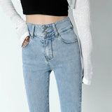 2022 New Flared Jeans Women Sexy Hip Lift High Waist Stretch Denim Pencil Pants Washed Slim Skinny Y2K Female